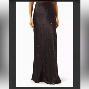 NEVER FULLY DRESSED black Bella Mirror Maxi Skirt 6 NWT